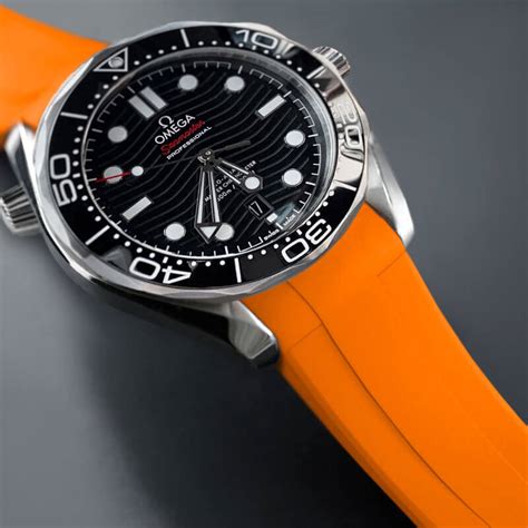 omega orange dial watch|genuine omega seamaster rubber strap.